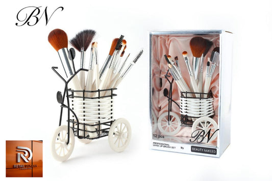 12 Pieces BN Professional Makeup Brush Set with Bicycle basket 🧺🚲